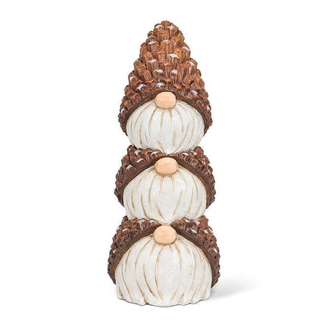 Stacked Gnomes with Pinecone Hats