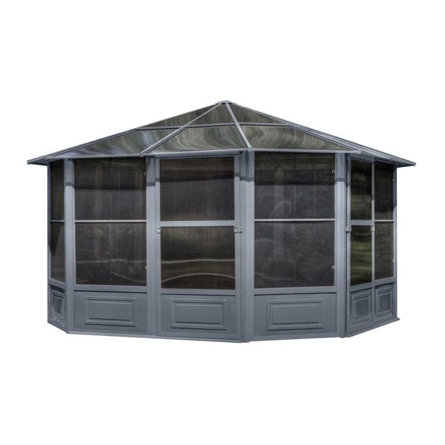 Gazebo Penguin Florence Solarium 12 Ft. x 12 Ft. in Slate