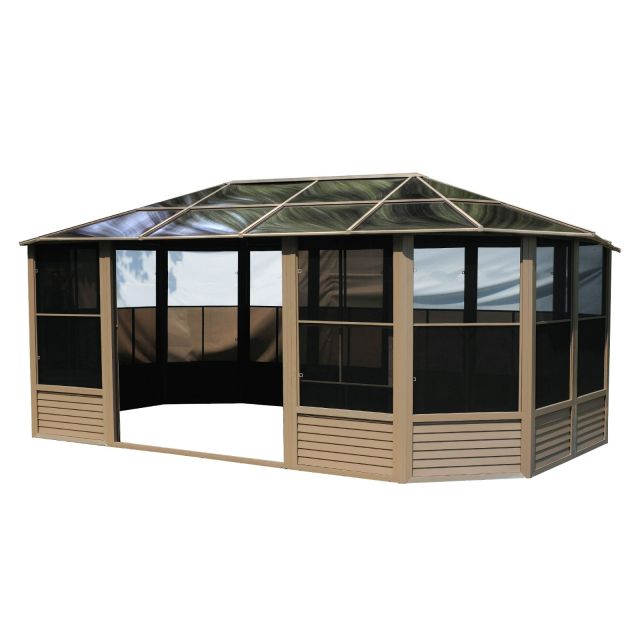 Florence Solarium avec Toit en polycarbonate 12 Pi. x 18 Pi. couleur Sable