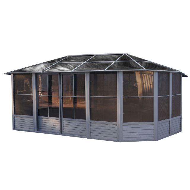 Florence Solarium avec Toit en polycarbonate 12 Pi. x 18 Pi. couleur Gris