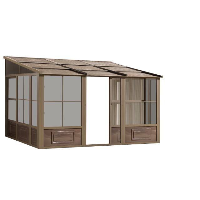 Gazebo Penguin Florence Add-A-Room with Metal Roof 10 Ft. x 12 Ft. in Sand