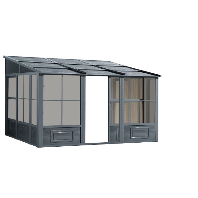 Gazebo Penguin Florence Add-A-Room with Metal Roof 10 Ft. x 12 Ft. in Slate