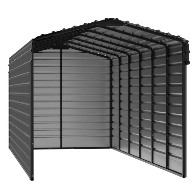 Abri d'auto en acier avec 3 parois, 10x29x09