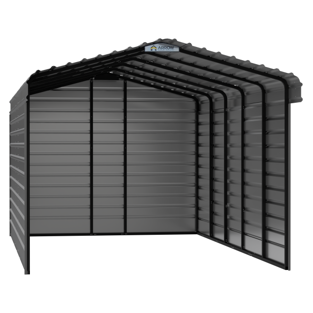 Abri d'auto en acier avec 3 parois, 12x24x09