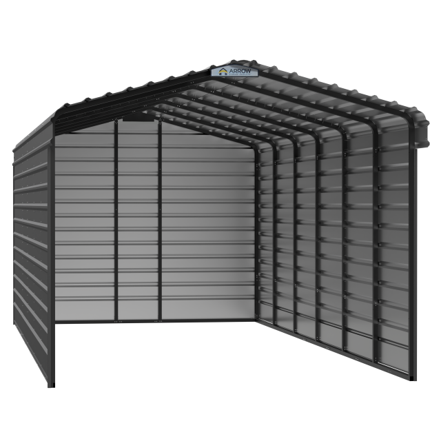 Abri d'auto en acier avec 3 parois, 12x29x09