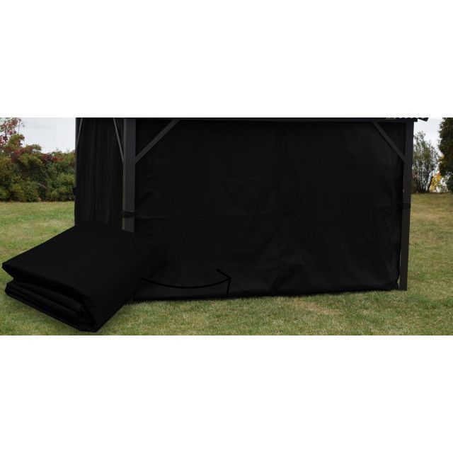 Black Side Polyester Curtains for  Gazebo 10 X 10 - Corriveau