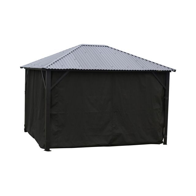 Black side curtains for  Gazebo 12' x 16' - Corriveau