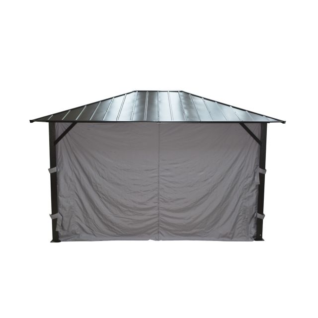 Grey Side Polyester Curtains for  Gazebo 10 X 12 - Corriveau