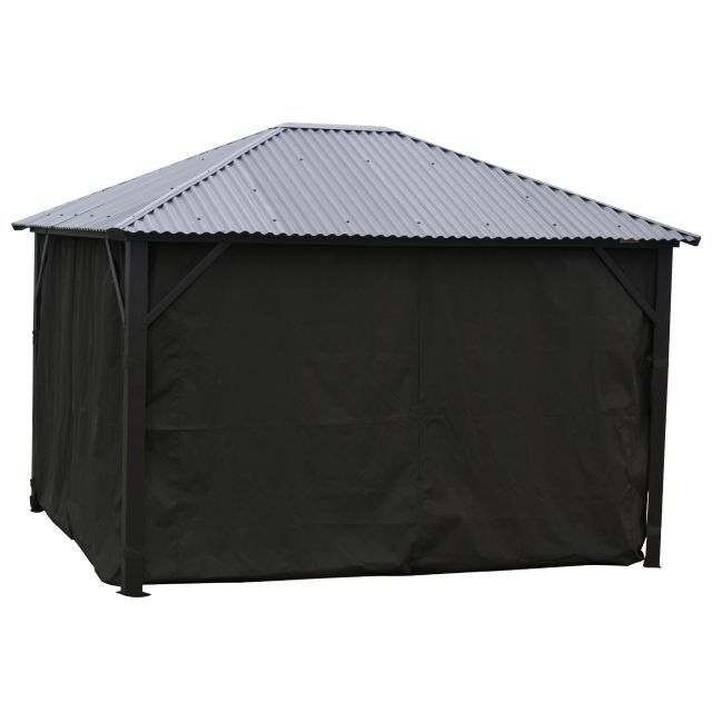 Black side curtains for Gazebo 10 x 12 - Corriveau