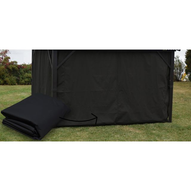 Rideaux latéraux noirs pour Gazebo 10 x 14 - Corriveau