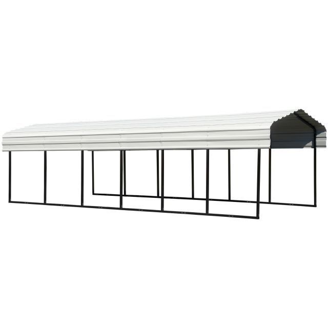 Steel Carport, 10 ft. x 29 ft. x 7 ft. Galvanized Black/Eggshell