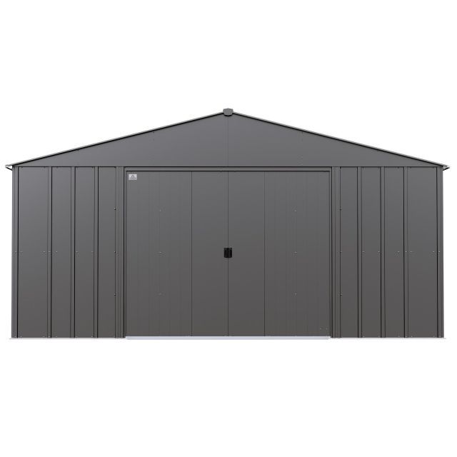 Abri de jardin Arrow Classic en métal, 14 x 12, gris anthracite