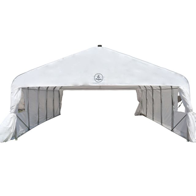 Gazebo Penguin Deluxe Double Car Shelter 20 ft. x 20 ft. White