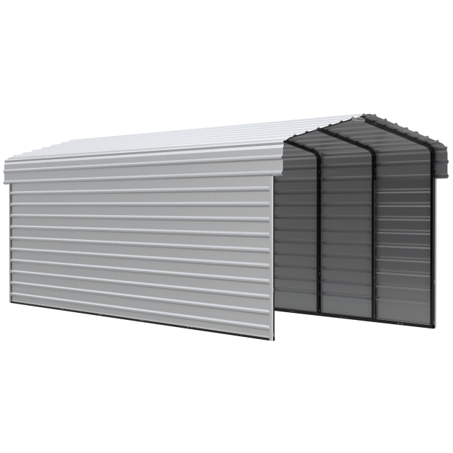 Arrow Carports Abri d'auto en acier galvanisé, avec enceinte 2 côtés, Kit abri d'auto métallique, 10' x 29' x 9' , Coquille d'œuf