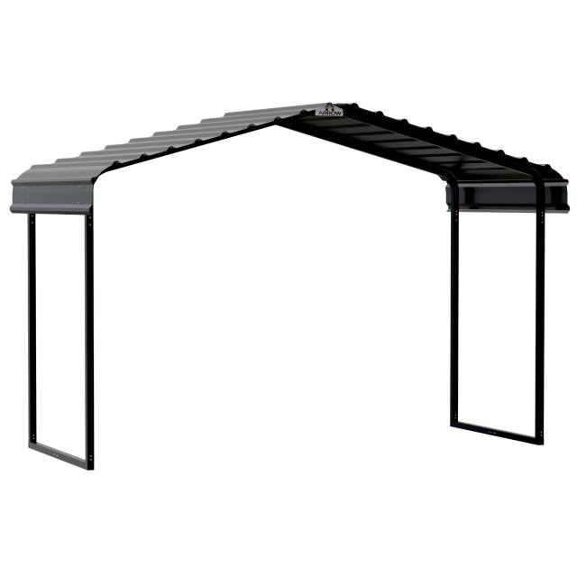 Arrow Metal Canopy 12 x 6 x 7 ft. Charcoal