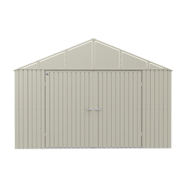 Arrow Elite Steel Storage Shed, 12x16, Cool Grey