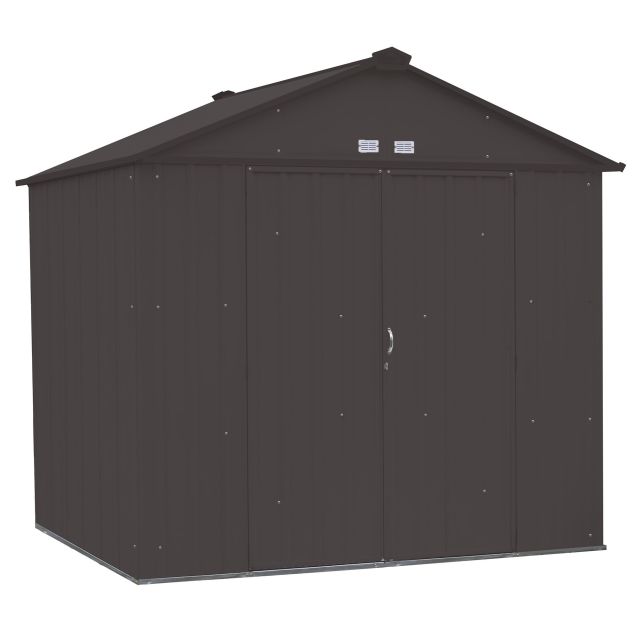 EZEE Shed Steel Storage 8 x 7 ft. Galvanized High Gable Charcoal