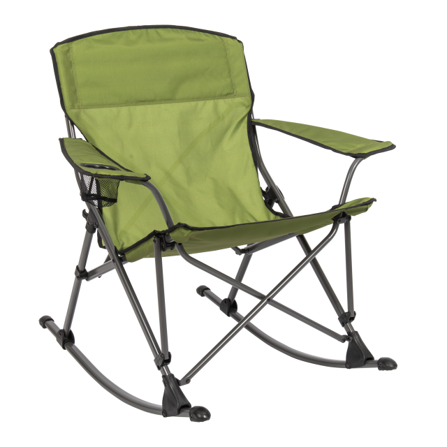 Soft arm rocking quad chair moss