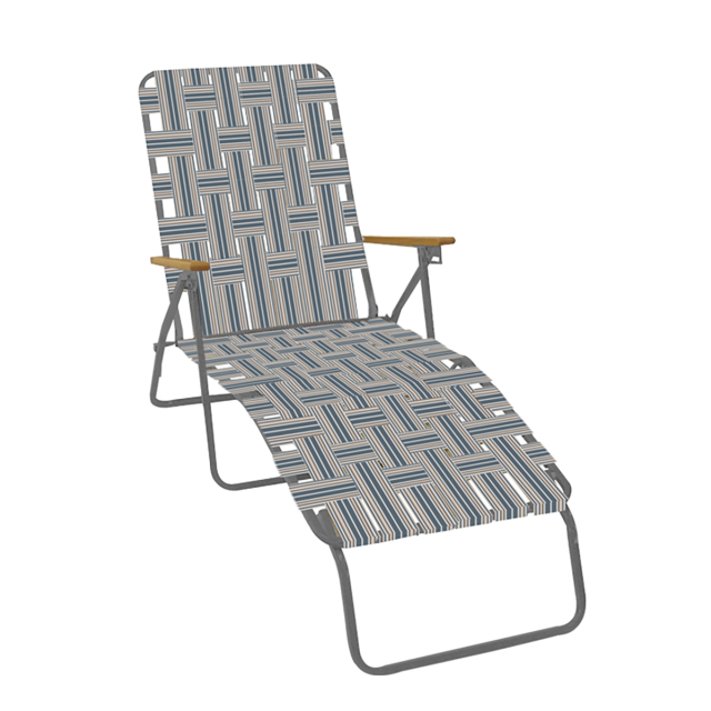 Steel web chaise lounger Gray Brown