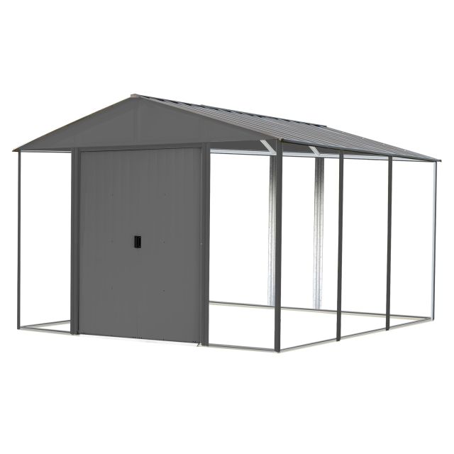 Ironwood Steel Hybrid Shed Kit 10 x 12 ft. Galvanized Anthracite