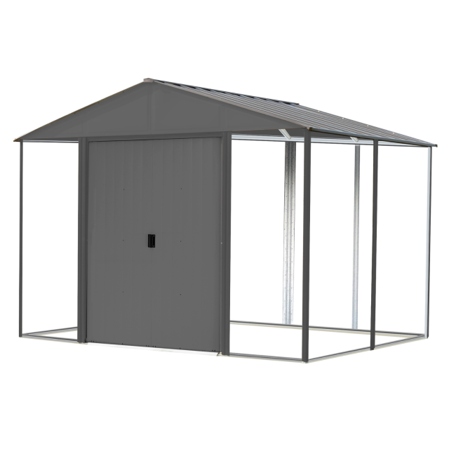 Ironwood Steel Hybrid Shed Kit 8 x 8 ft. Galvanized Anthracite