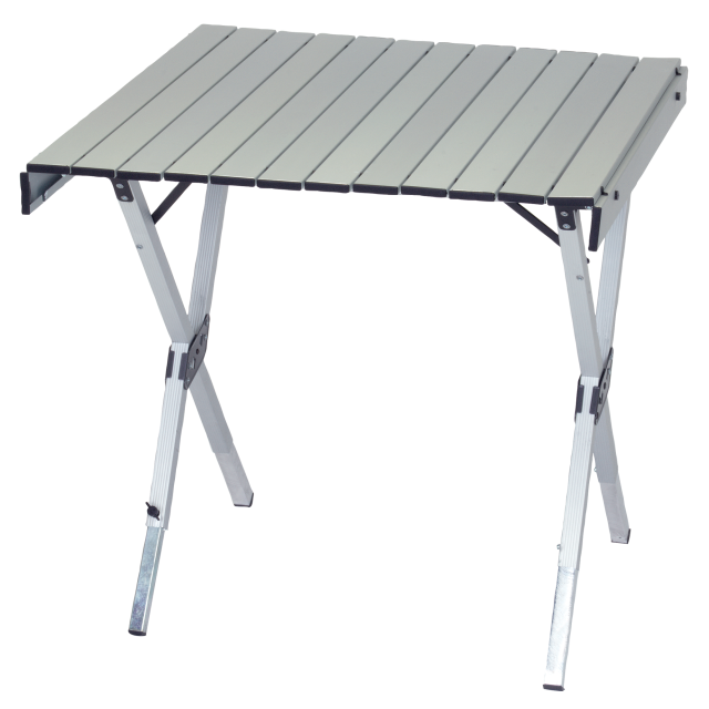 Aluminum expandable roll top table