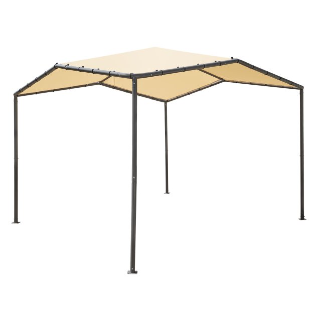 10x10 Pacifica Gazebo Canopy Charcoal Frame and Marzipan Tan Cover