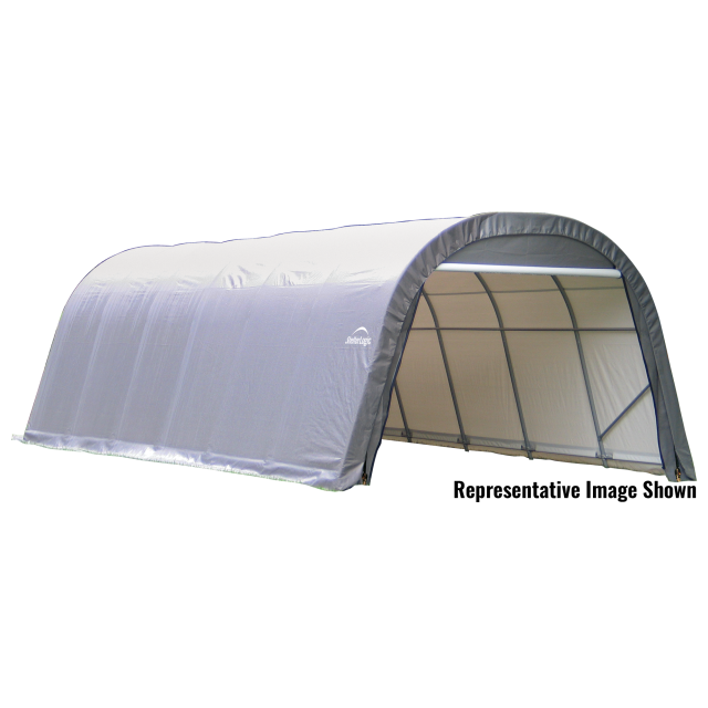 ShelterCoat 12 x 28 ft. Wind and Snow Rated Garage Round Gray STD