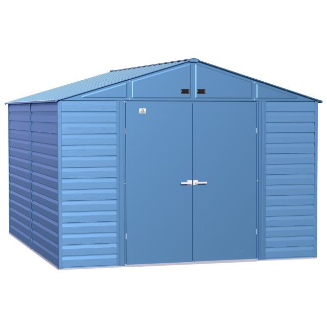 Arrow Select Steel Storage Shed, 10x12, Gris bleu
