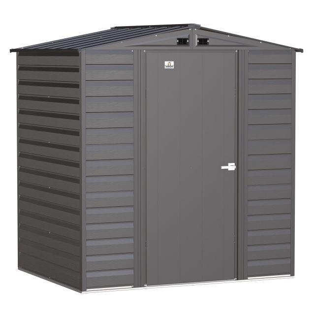 Arrow Select Steel Storage Shed, 6x5, Gris anthracite