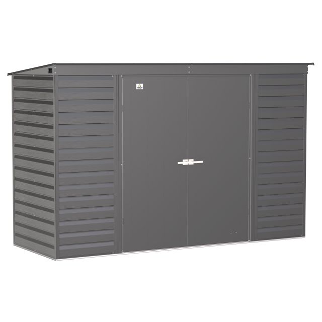 Arrow Select Steel Storage Shed, 10x4, Charcoal