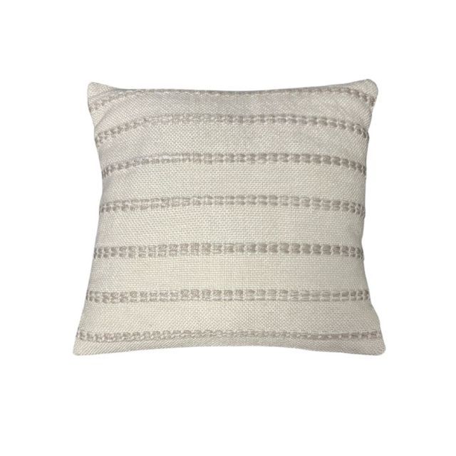 Natural striped cushion 18" x 18" - Cream