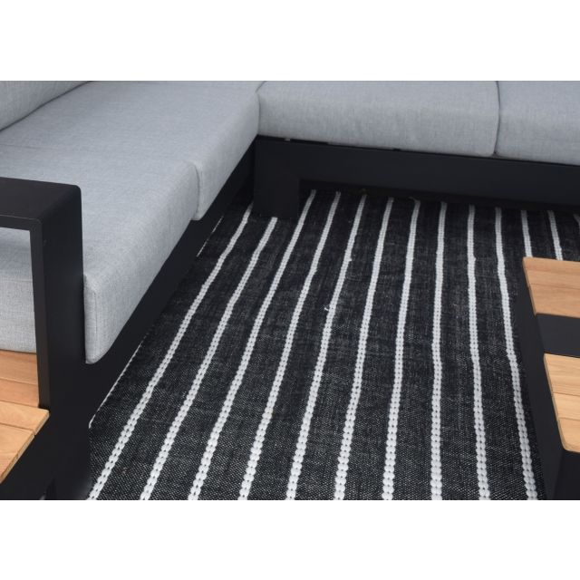 Graphite rug 8' x 10' - Black and natural stripe