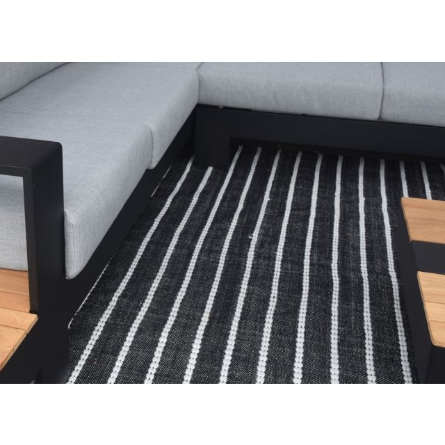 Graphite rug 9' x 12' - Black and natural stripe