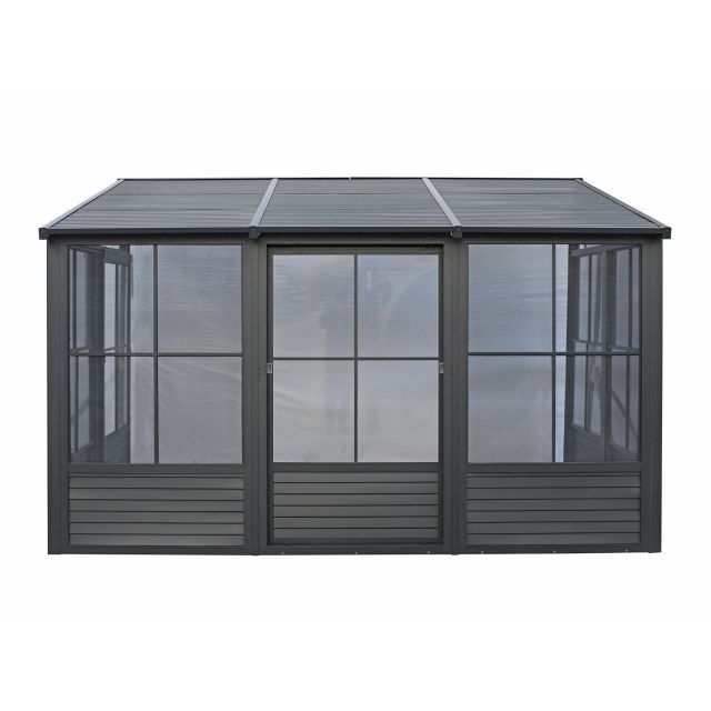 Gazebo Penguin Florence - Wall Mounted Solarium 8x12 Metal Roof in black