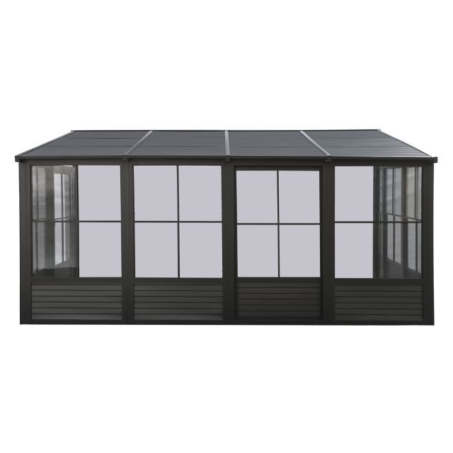 Gazebo Penguin Florence - Wall Mounted Solarium 10x16 Metal Roof in black