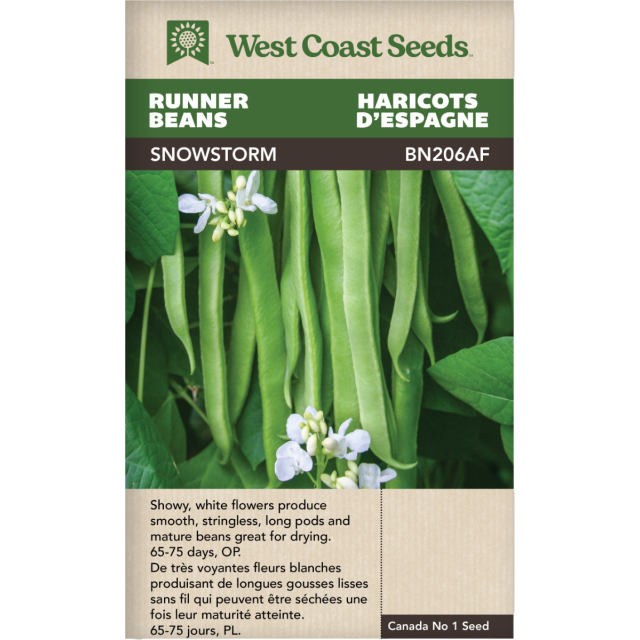 Snowstorm Coureur Haricots Légumes Graines - West Coast Seeds