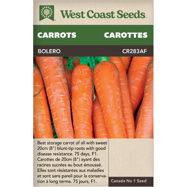 Bolero Nantes Carottes Légumes Graines - West Coast Seeds