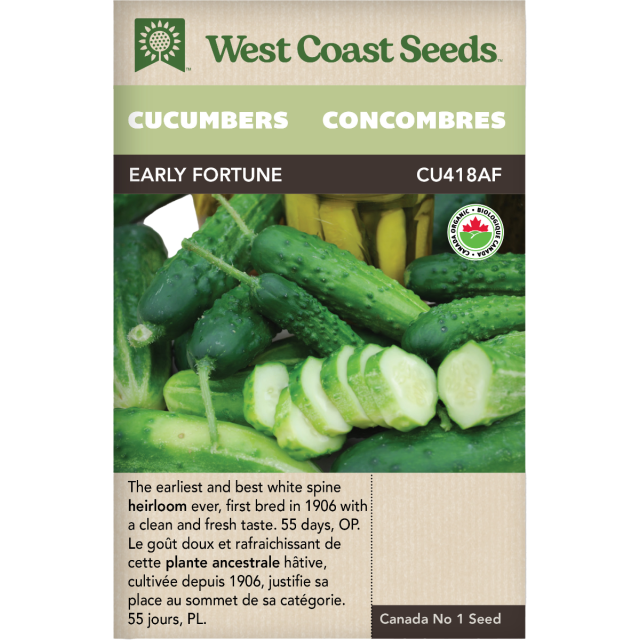 Early Fortune Tranchage Concombres Légumes Graines Biologiques - West Coast Seeds