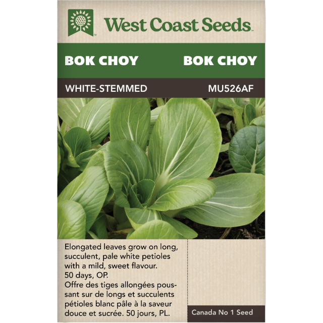 White-Stemmed Pac Choi Bok Choy Pac Choi Légumes Graines - West Coast Seeds