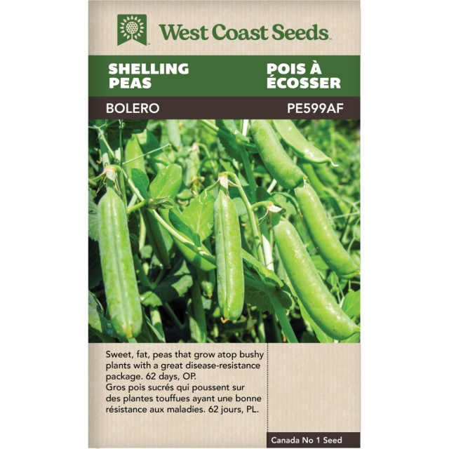 Bolero Écossements Pois Légumes Graines - West Coast Seeds