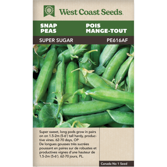 Super Sugar Snap Peas Vegetables Seeds - West Coast Seeds