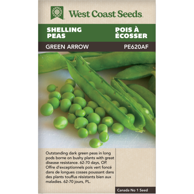 Green Arrow Shelling Peas Vegetables Seeds - West Coast Seeds