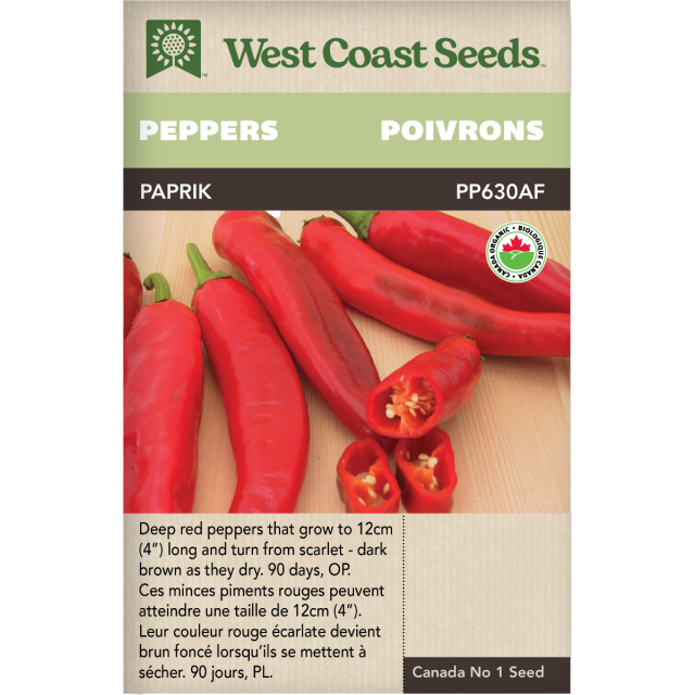 Paprik Douce Poivrons Légumes Graines Biologiques - West Coast Seeds