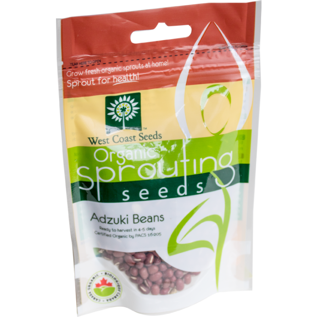 Adzuki Certified Organic Sprouting Adzuki Vegetable Seeds - West Coast Seeds - SS115A