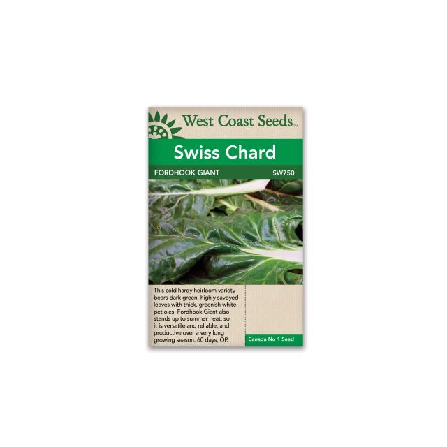 Fordhook Giant heat tolerant Swiss Chard Vegetable Seeds - West Coast Seeds - SW750A