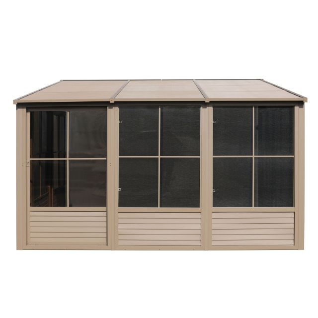 Gazebo Penguin Florence Add-A-Room with Metal Roof 8 Ft. x 16 Ft. in Sand