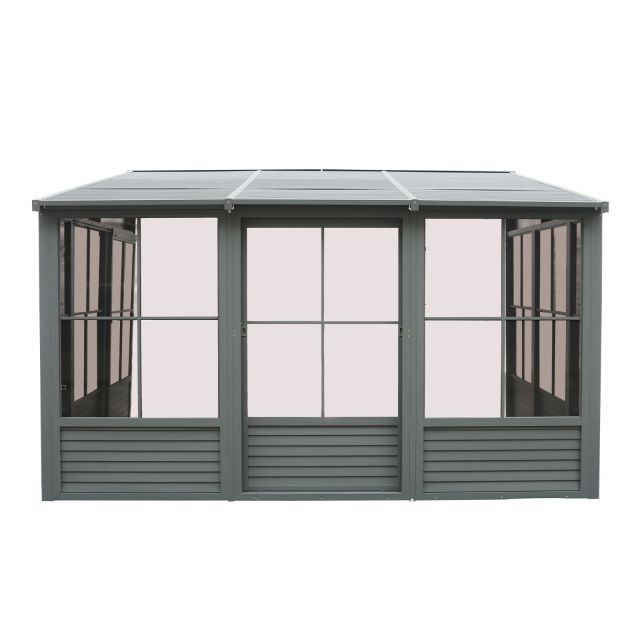 Gazebo Penguin Florence Add-A-Room with Metal Roof 10 Ft. x 16 Ft. in Slate