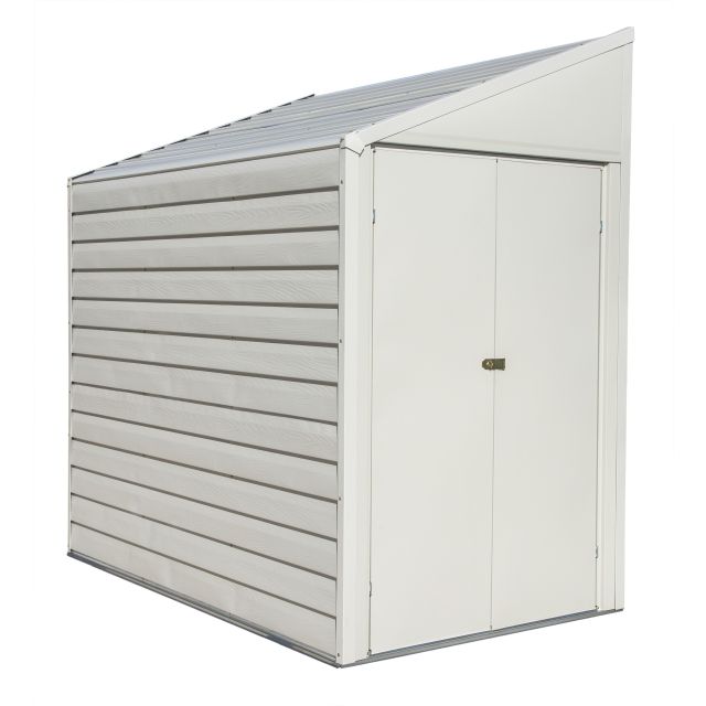 Yardsaver® 4 x 7 ft Steel Storage Shed Pent Roof Eggshell