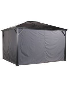 Sojag, rideaux gris pour abri soleil Verona, 10 pi x 14 pi, polyester, rideaux d'extérieur